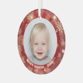 Snowflake Lijst Foto Glas Ornament (Voorkant links)