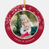 Snowflake Lijst | Foto Keramisch Ornament (Voorkant)