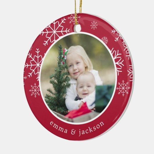 Snowflake Lijst | Foto Keramisch Ornament (Links)