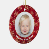 Snowflake Lijst Foto Keramisch Ornament (Rechts)