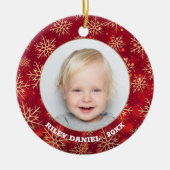 Snowflake Lijst Foto Keramisch Ornament (Voorkant)