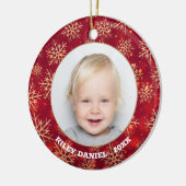 Snowflake Lijst Foto Keramisch Ornament (Links)