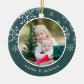 Snowflake Lijst | Foto Keramisch Ornament (Voorkant)