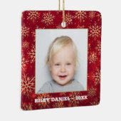 Snowflake Lijst Foto Keramisch Ornament (Rechts)