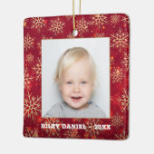 Snowflake Lijst Foto Keramisch Ornament (Links)