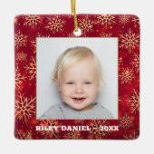 Snowflake Lijst Foto Keramisch Ornament (Voorkant)