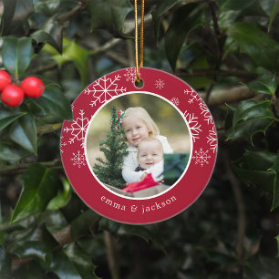 Snowflake Lijst Foto Keramisch Ornament