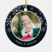 Snowflake Lijst | Foto Keramisch Ornament (Voorkant)