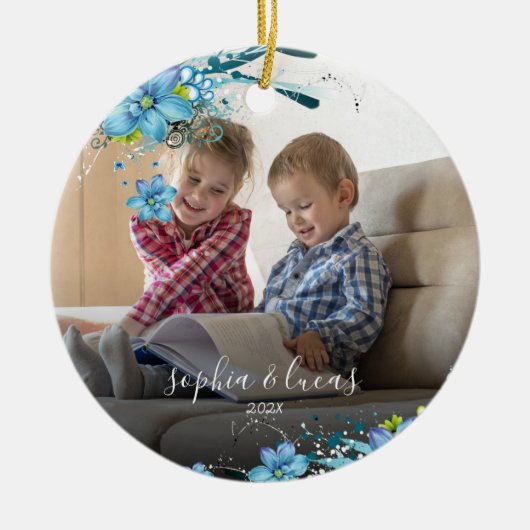 Snowflake Lijst | Fotokeramische siervoorwerpen Keramisch Ornament (Voorkant)