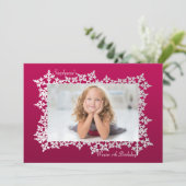 Snowflake Lijst Fotouitnodiging Kaart (Staand voorkant)