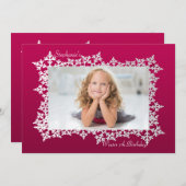 Snowflake Lijst Fotouitnodiging Kaart (Voorkant / Achterkant)