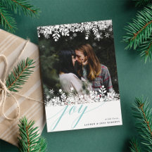 Snowflake Lijst Vakantie Fotokaart | ijs