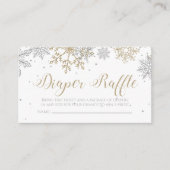 Snowflake, luier Raffle Silver Gold Glitter Informatiekaartje (Voorkant)