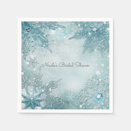 Snowflake Magic Winter Wonderland Elegant Party Servetten (Voorkant)