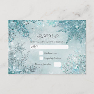 Snowflake Magic Winter Wonderland RSVP-kaart RSVP Kaartje