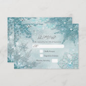 Snowflake Magic Winter Wonderland RSVP-kaart RSVP Kaartje (Voorkant / Achterkant)