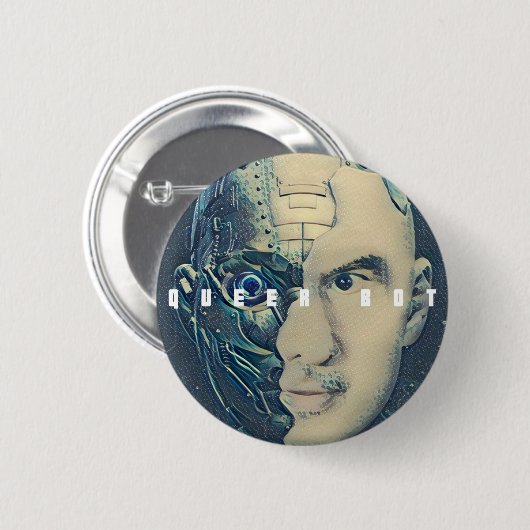 SNŐWFLAKE MAKER - QUEERBOT - BADGE RONDE BUTTON 5,7 CM (Voorkant /achterkant)