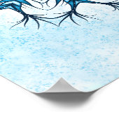 Snowflake Mandala in Blue Winter Abstract Art Poster (Hoek)