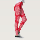 Snowflake Mandala Red en White Winter Pattern Leggings (Rechts)