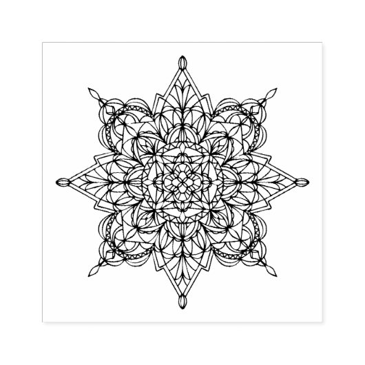 Snowflake Mandala Rubberstempel (Afrduk)
