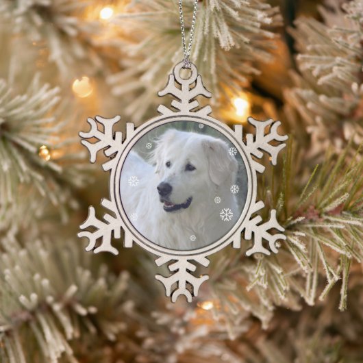 Snowflake Maremma Tin Sneeuwvlok Ornament (Boom)