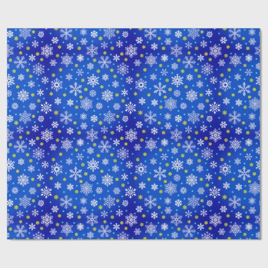 Snowflake marinier blauw koninklijk blauw, modern  cadeaupapier (Vlak)