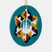 Snowflake Maryland Flag Clustered Spires Ornament (Rechts)