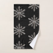 Snowflake Matte Black Bad Handdoek (Handdoek)