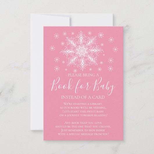 Snowflake Meisjes Baby shower Boek voor Baby Kaart (Voorkant)