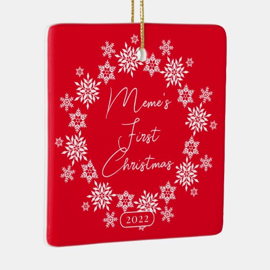 Snowflake Meme's eerste kerstkeramische versiering Keramisch Ornament (Rechts)