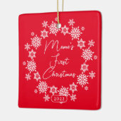 Snowflake Meme's eerste kerstkeramische versiering Keramisch Ornament (Links)