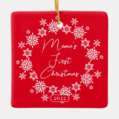 Snowflake Meme's eerste kerstkeramische versiering Keramisch Ornament (Voorkant)