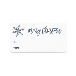 Snowflake Merry kerstscript cadeaulabel Etiket