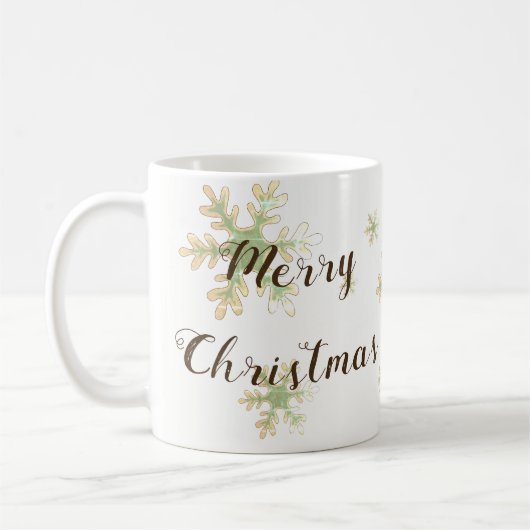 Snowflake Merry-kerstscript Koffiemok (Links)