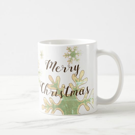 Snowflake Merry-kerstscript Koffiemok (Rechts)
