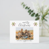 Snowflake Merry-kersttijdserie Foto Feestdagenkaart (Staand voorkant)