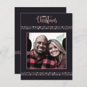 Snowflake met een fijne kerstroze sneeuwvlok feestdagenkaart (Voorkant / Achterkant)