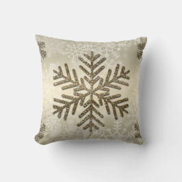 Snowflake met Gold Glitter Kussen