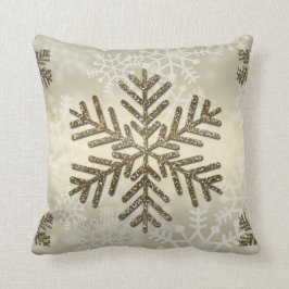Snowflake met Gold Glitter Kussen