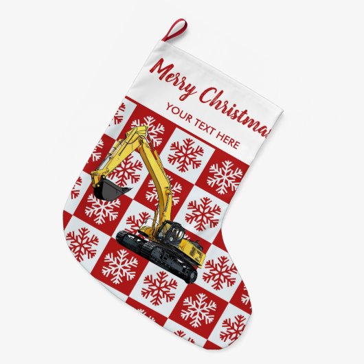 Snowflake met kerstaven grote kerstsok (Voorkant (Hangend))