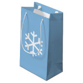 Snowflake met kerstblauwe cadeautas (Achterkant Gekanteld)