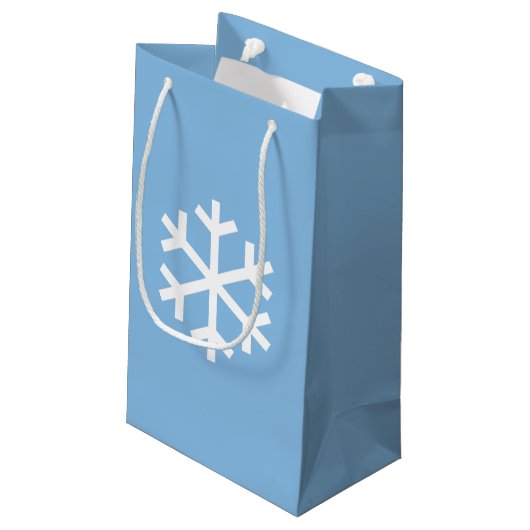 Snowflake met kerstblauwe cadeautas (Achterkant Gekanteld)