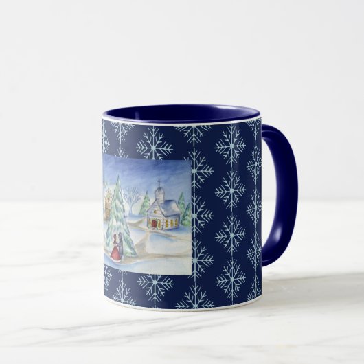 Snowflake met kerstcadeau Mok Coffee (Voorkant rechts)