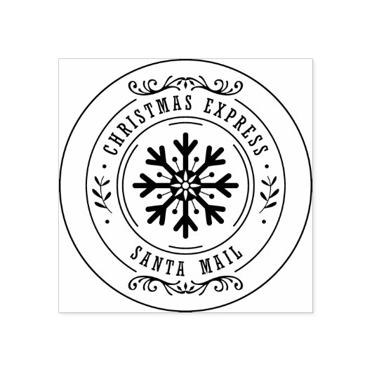 Snowflake met kerstcadeautjes rubberstempel (Afrduk)