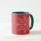 Snowflake met kerstgebreide sneeuw noordse kunst mok (Voorkant rechts)