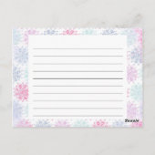 Snowflake met kerstrecept briefkaart (Achterkant)