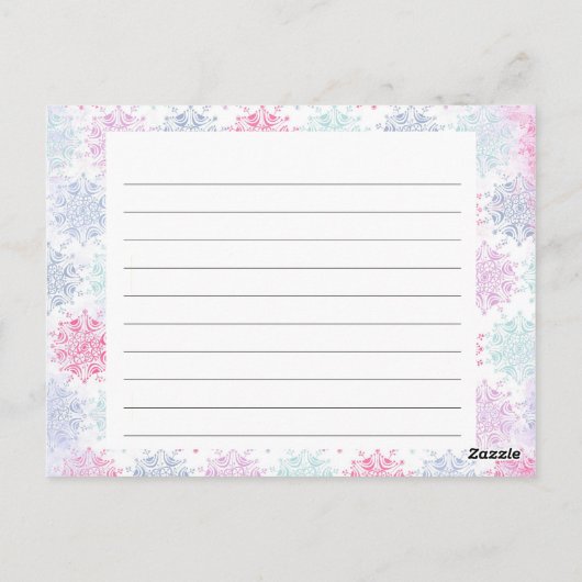 Snowflake met kerstrecept briefkaart (Achterkant)