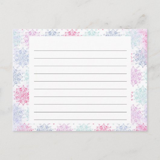 Snowflake met kerstrecept briefkaart (Voorkant)