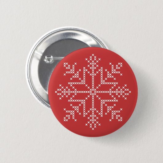 Snowflake met kerstsnoep ronde button 5,7 cm (Voorkant /achterkant)