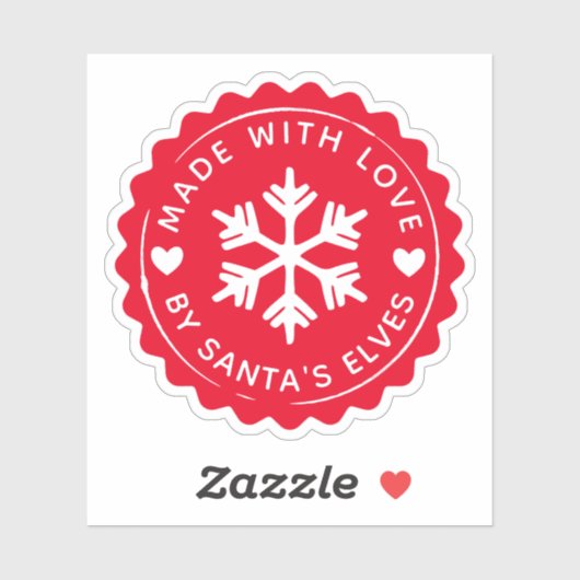 Snowflake met liefde gemaakt door de kerstmannen sticker (Vel)
